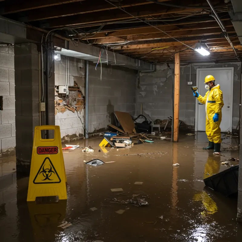 Flooded Basement Electrical Hazard in Tillamook, OR Property