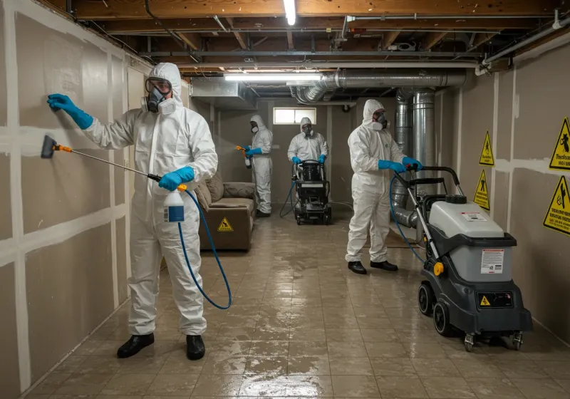 Basement Moisture Removal and Structural Drying process in Tillamook, OR